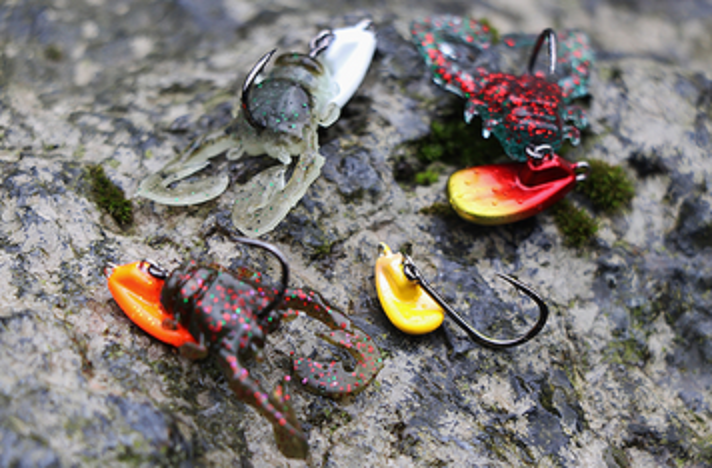 ジグヘッドとワームのアップ写真