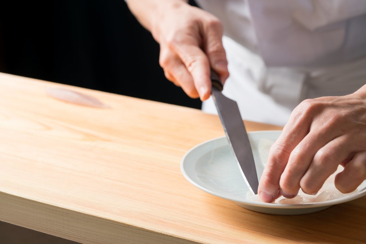 包丁とまな板の写真