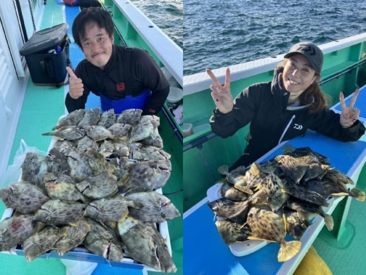 【釣果速報】30cm前後のデカハギがどっさり！神奈川県瀬戸丸で20枚オーバーの釣り客続出！ダブル2回の神業も披露！