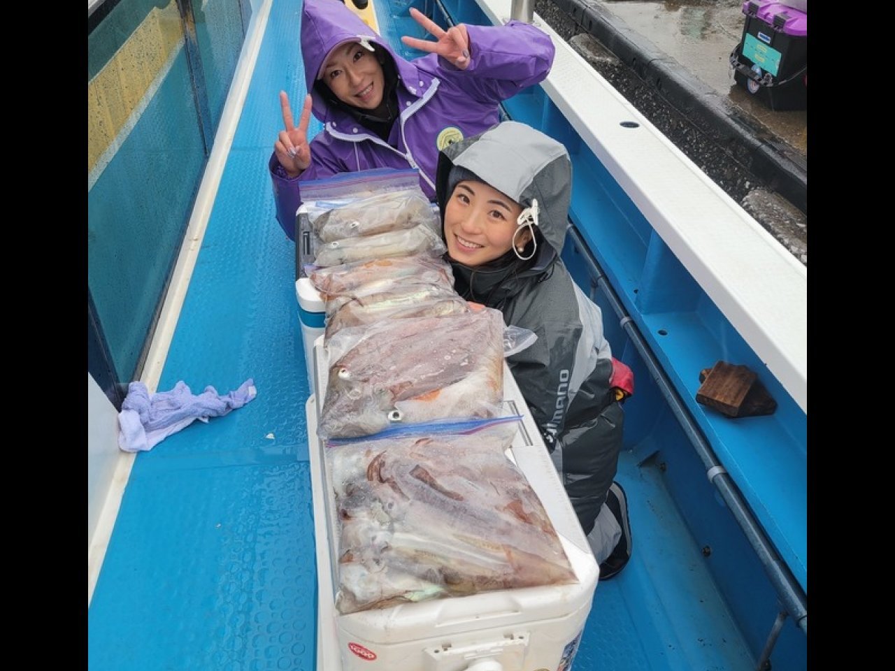 【釣果速報】神奈川県成銀丸で天候悪いなか45cmのパラソル級ヤリイカをゲット！高級イカは今が旬のど真ん中！