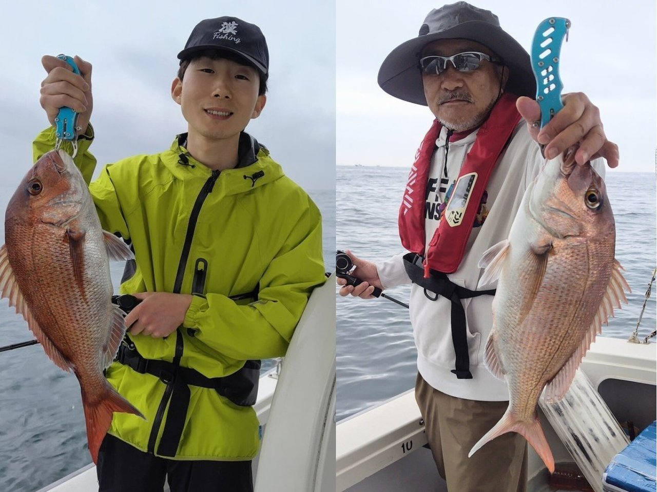 【釣果速報】悪天候にも負けず、大阪府RAKU MARU（楽丸）でマダイキャッチ！最大54cmの好釣果！お土産バッチリで文句なし！