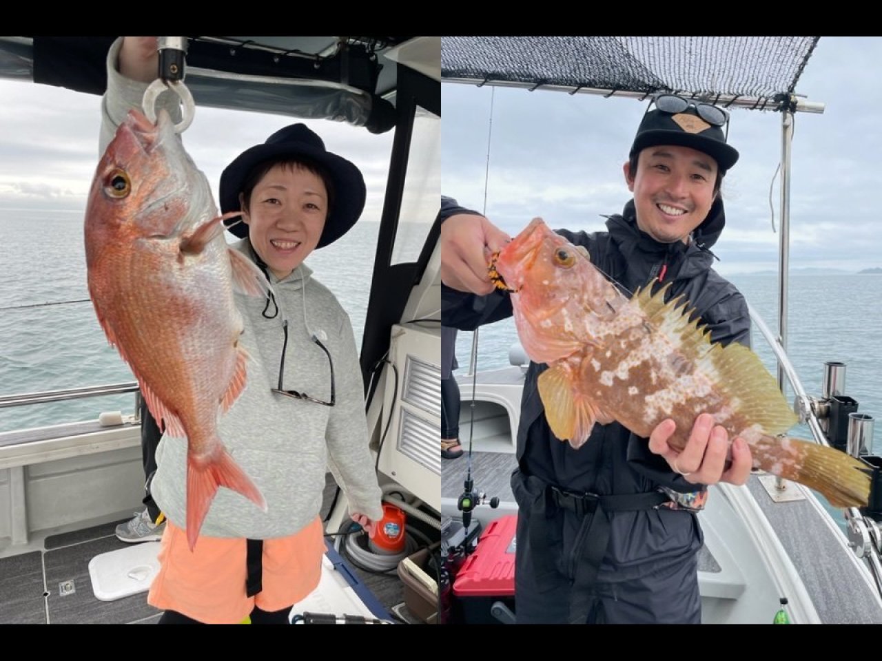 【釣果速報】海況悪いながらも、広島県芳丸でマダイ最大59cmGET!デビュー戦の方々も大満足の釣行になること間違いなし!