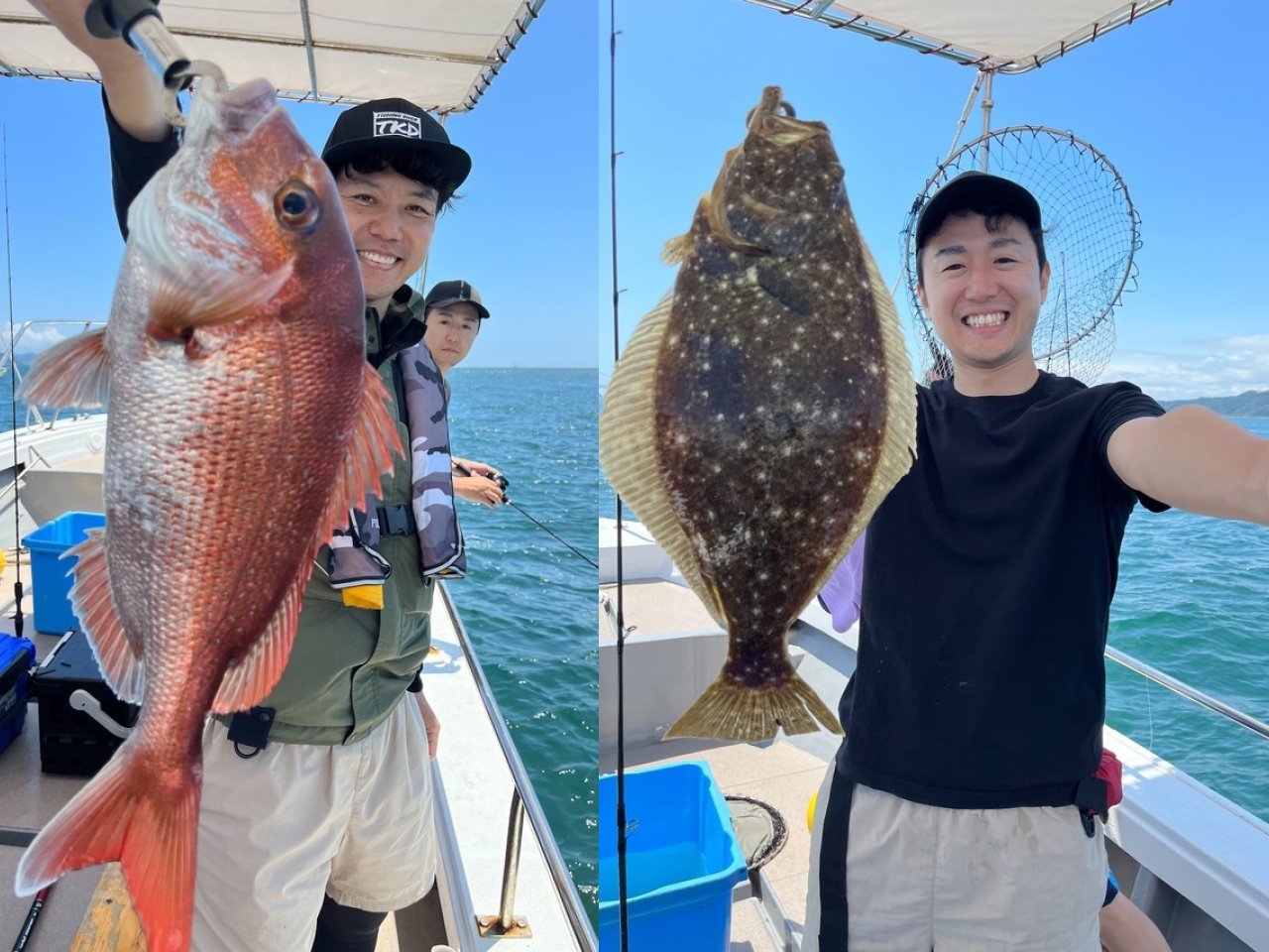 【釣果速報】兵庫県釣り船 皇でヒラメ・ハマチ・マダイなど人気魚種を一気にGET!サバも大型45cm!暑さに負けない熱いファイトを繰り広げろ!