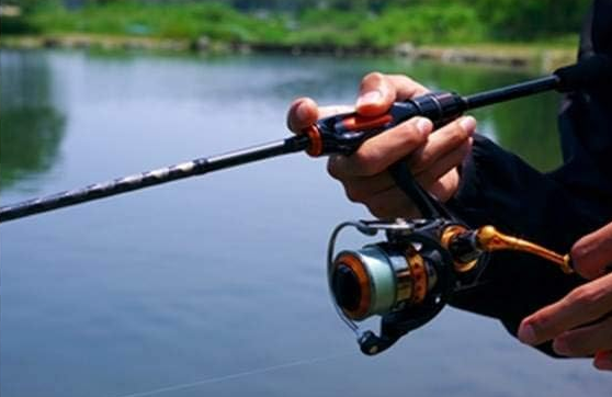 ロッドとリールのアップ写真