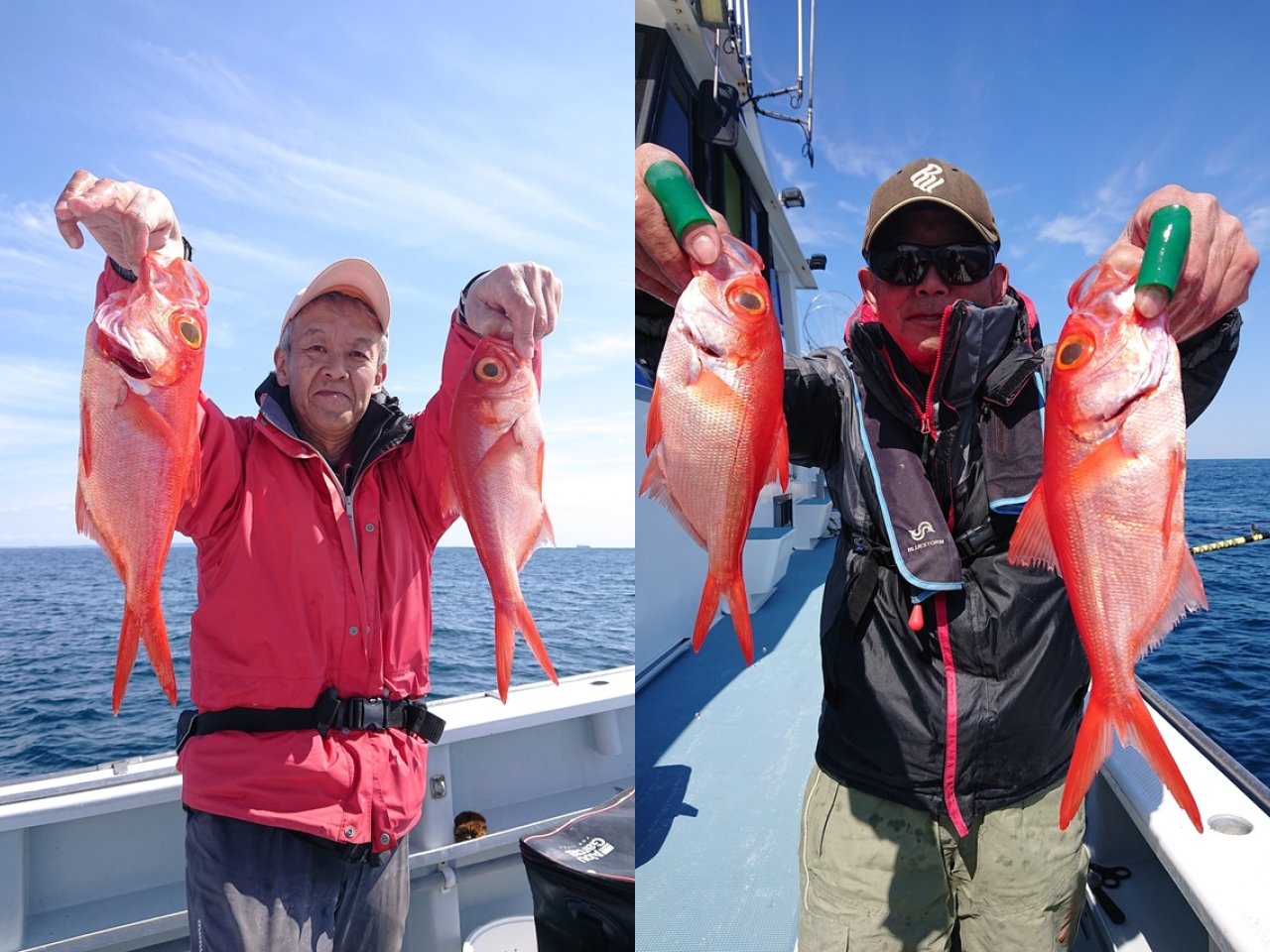 【釣果速報】神奈川県太郎丸でキンメダイざんまい！竿頭は10匹GET！赤い魚と青い海のコントラストがたまらない！
