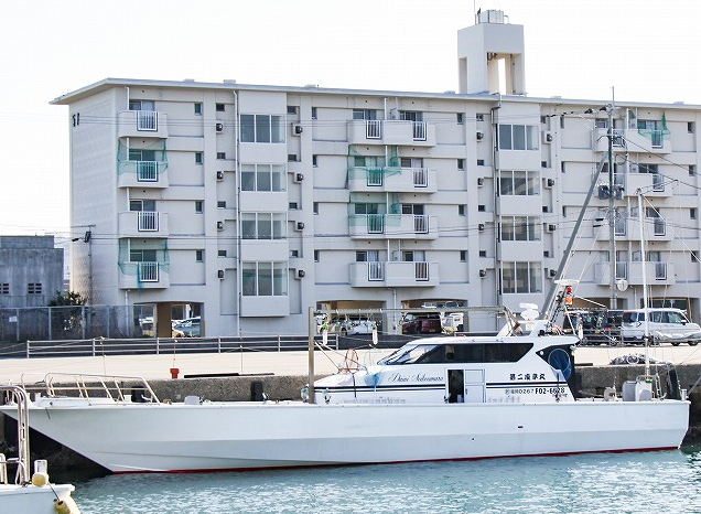 港と乗合船の写真