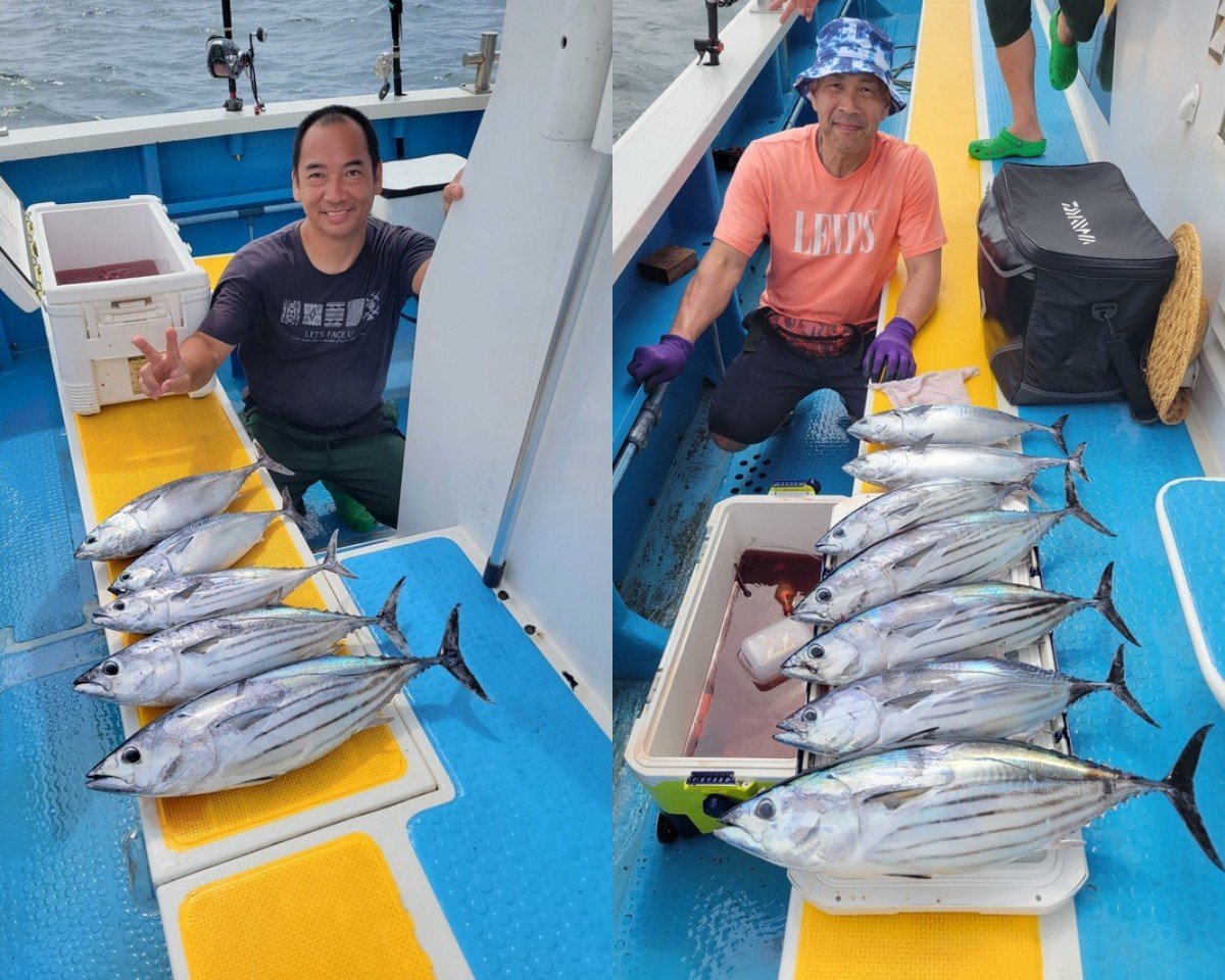 【釣果速報】カツオ・ソーダガツオ爆釣で超スピード納竿！マグロのヒットチャンスもあり！神奈川県成銀丸で青物ざんまいな一日を！