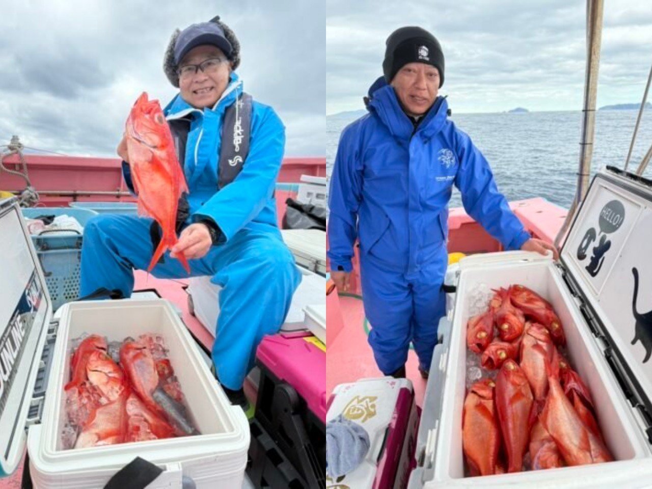 【釣果速報】静岡県南伊豆忠兵衛丸でキンメざんまい！竿頭は28匹GET！赤い魚と青い海のコントラストがたまらない！