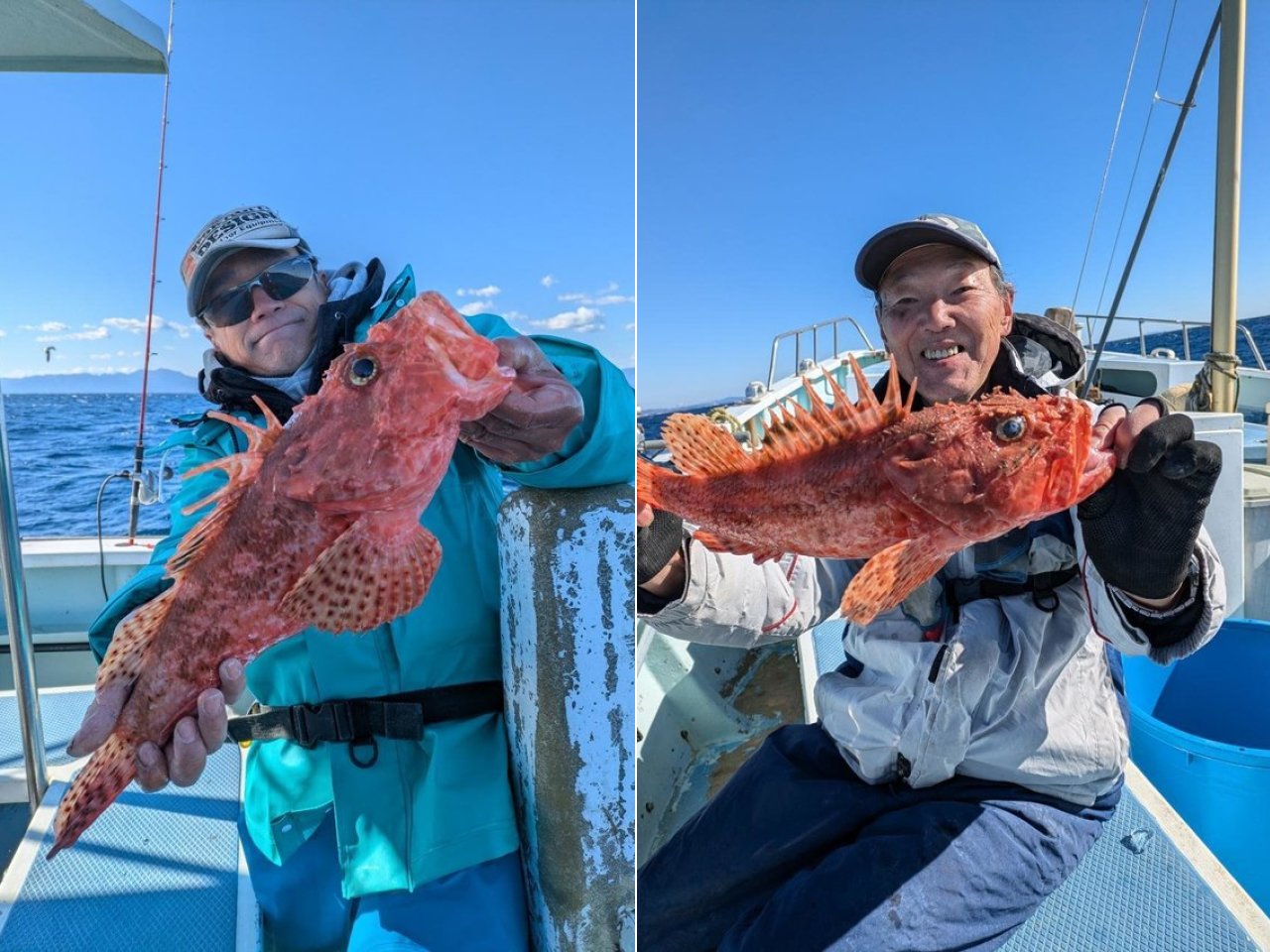 【釣果速報】神奈川県ゆうせい丸で最大44cmのオニカサゴキャッチ！良型カンコもヒットし全員大満足の釣果！