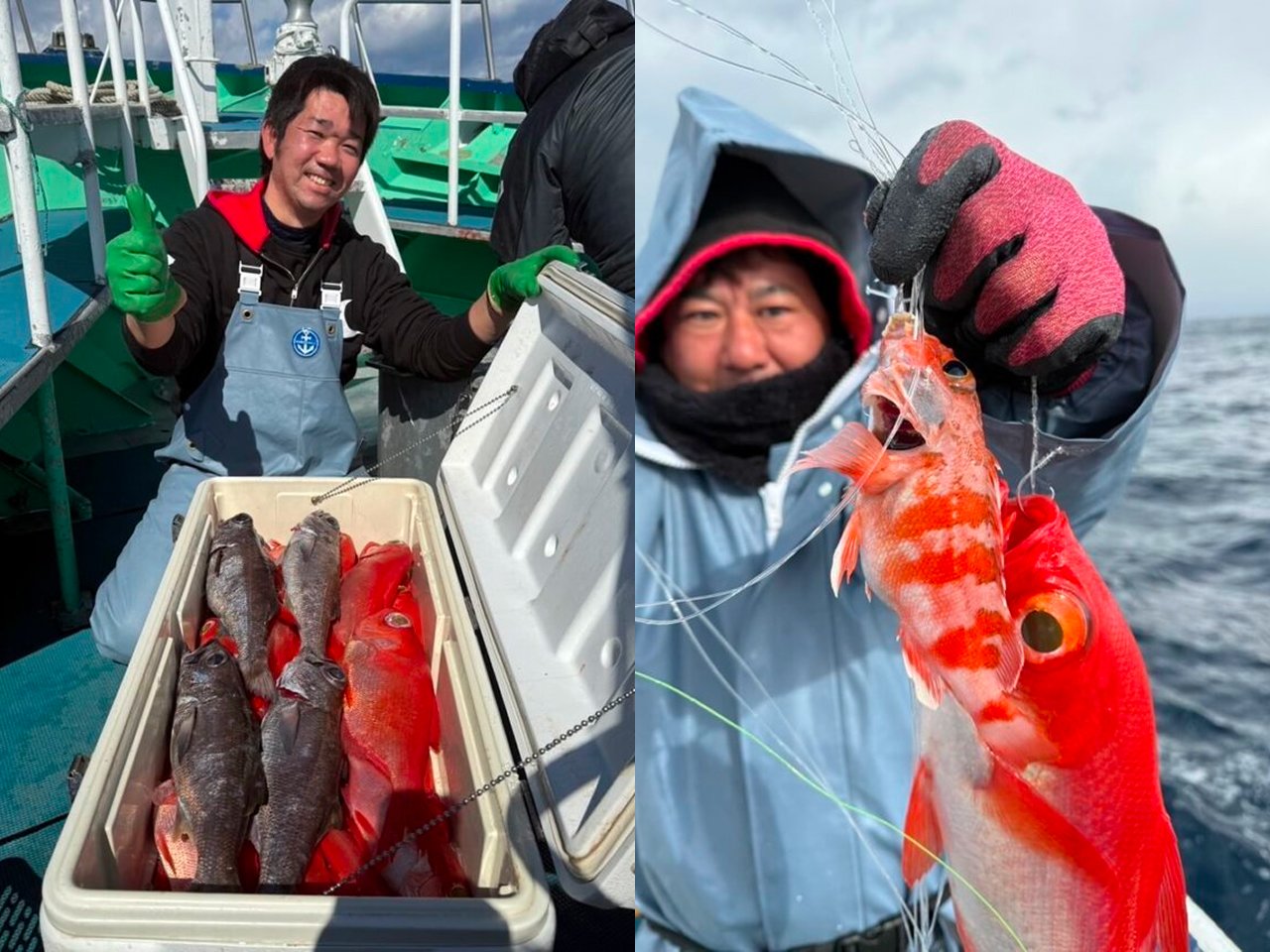 【釣果速報】静岡県南伊豆忠兵衛丸でキンメざんまい！竿頭は35匹GET！赤い魚と青い海のコントラストがたまらない！