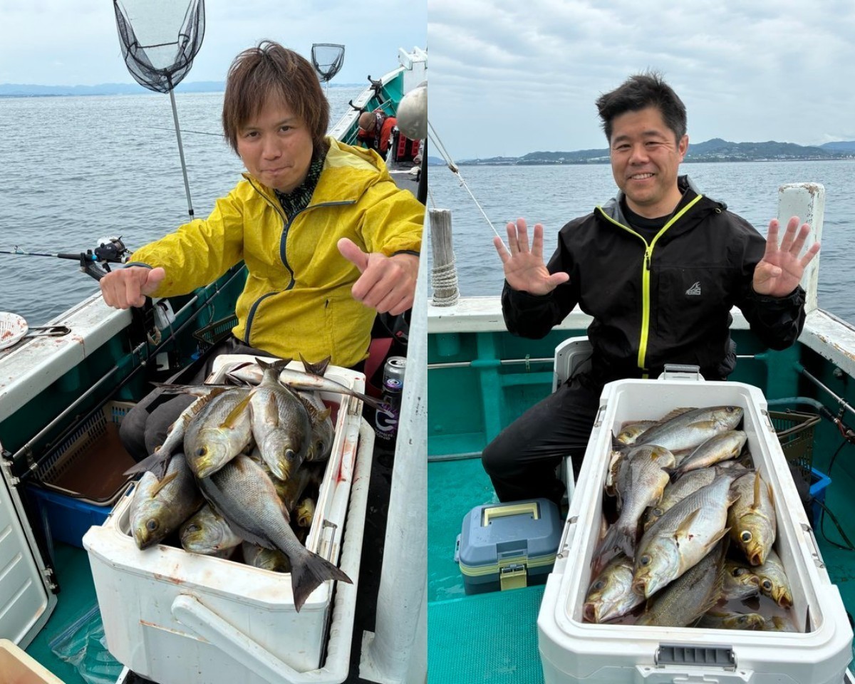【釣果速報】和歌山県良栄丸で朝からイサキ好調！竿頭は57匹！今なら一日中数釣りが楽しめます！