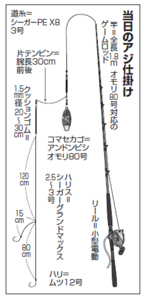 当日のアジ仕掛け