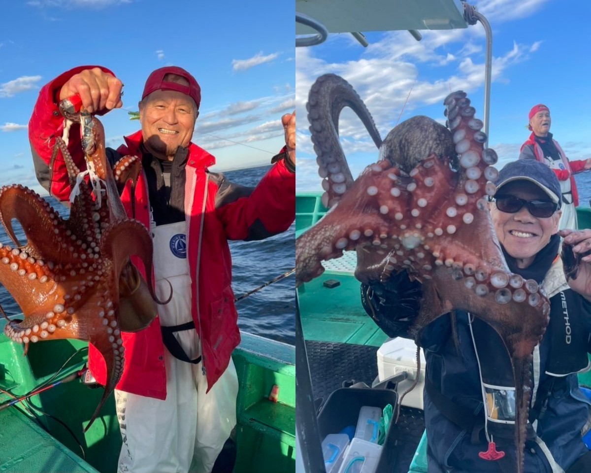 【釣果速報】茨城県長岡丸でマダコ順調に上がる！トップ22匹！キロオーバーの良型も交じり好調！