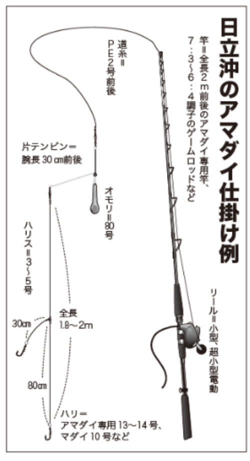 日立沖のアマダイ仕掛け例