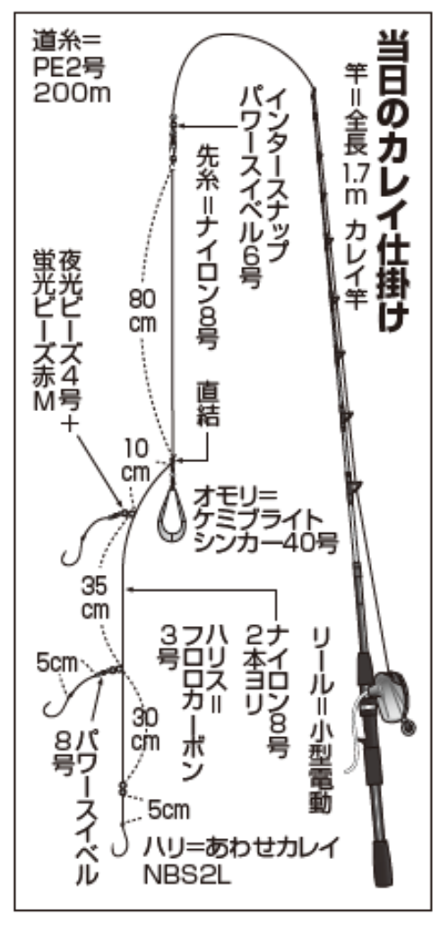 当日のカレイ仕掛け