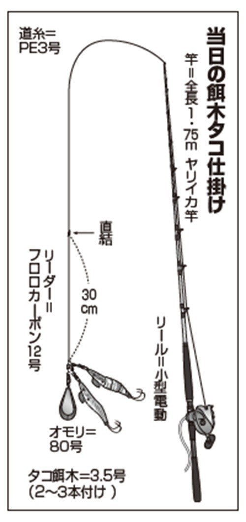 大洗沖の餌木タコ順調 年始から大型チャンス