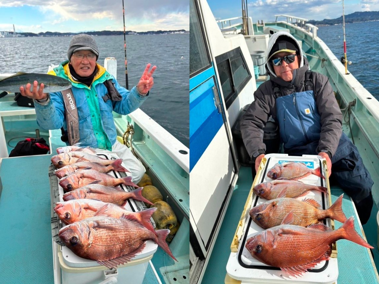【釣果速報】神奈川県伝五郎丸でマダイ好調！冬の味覚を誰よりも早くゲット！あなたも記録更新を狙ってみませんか？