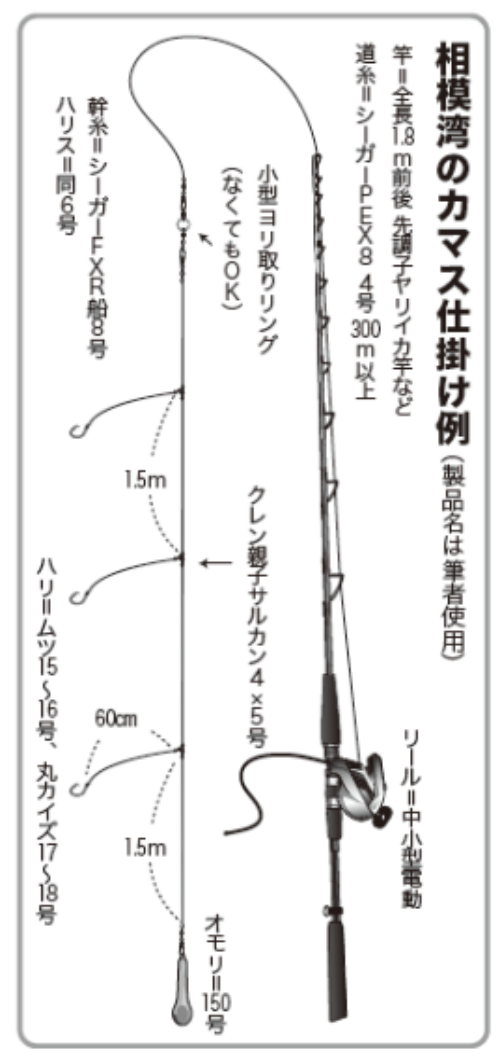 相模湾のカマス仕掛け例