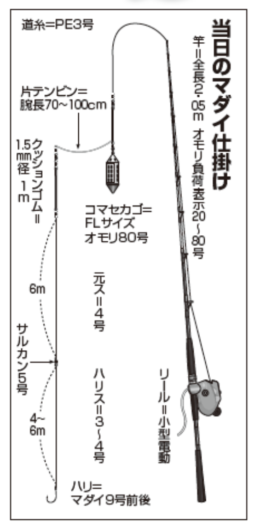 当日のマダイ仕掛け