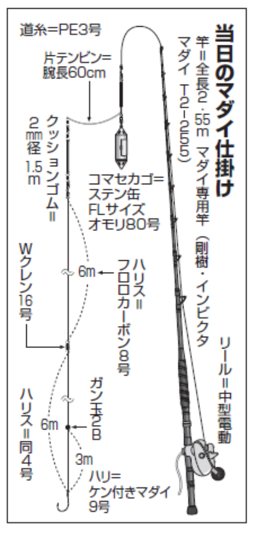 当日のマダイ仕掛け