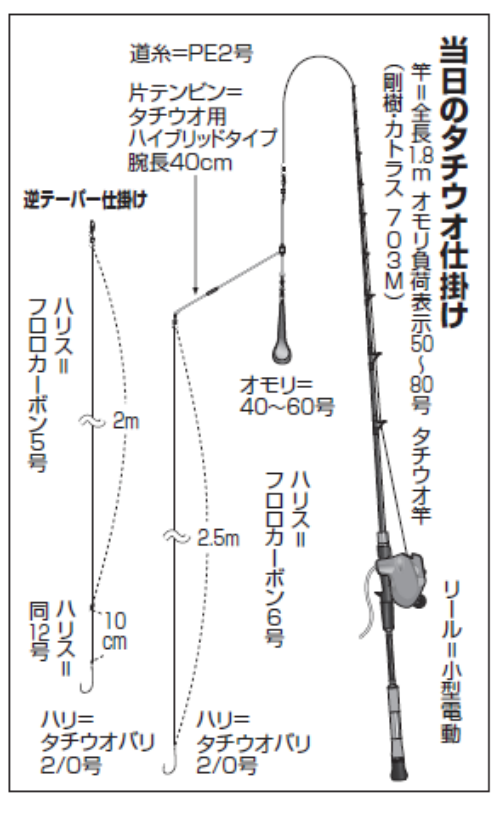 当日のタチウオ仕掛け