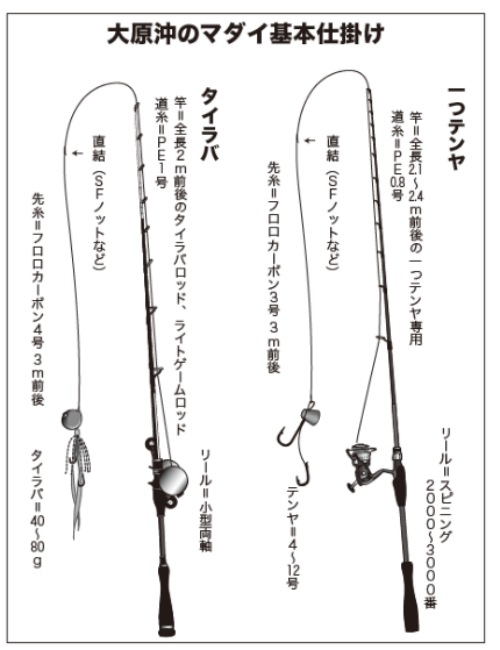 大原沖のマダイ基本仕掛け