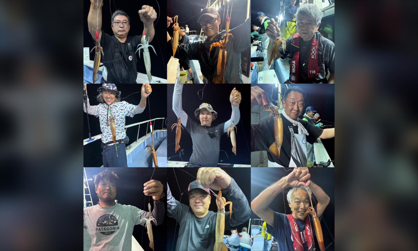 不動丸のムギイカ釣果 夜イカ船で竿頭133杯