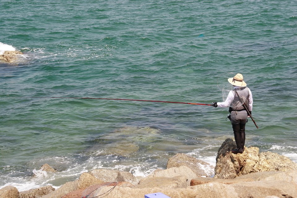 のべ竿　人　写真