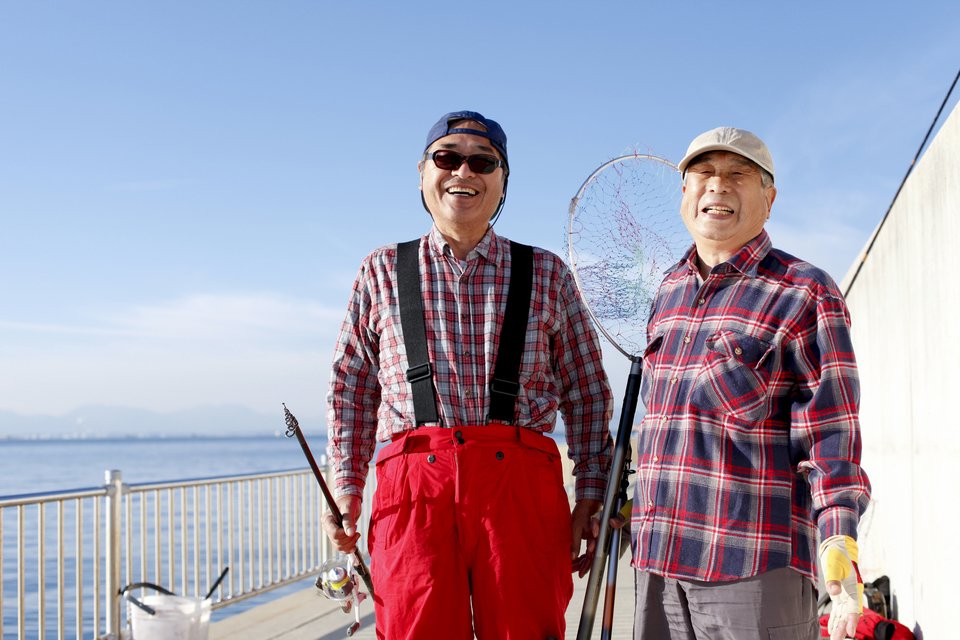 男性　釣り　写真