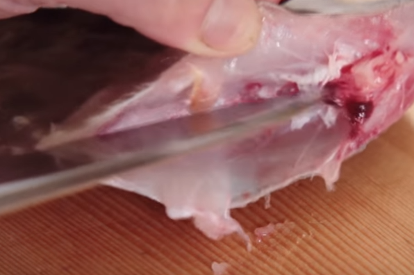 カワハギ　手　包丁　写真