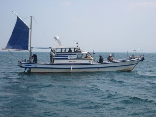小豆島　釣り船　海　写真