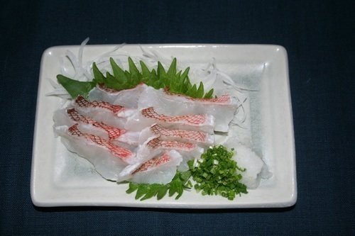 アコウダイ 刺し身 大葉 ネギ 大根おろし 写真