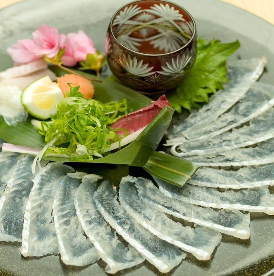 ヒラメ　薄造り　写真