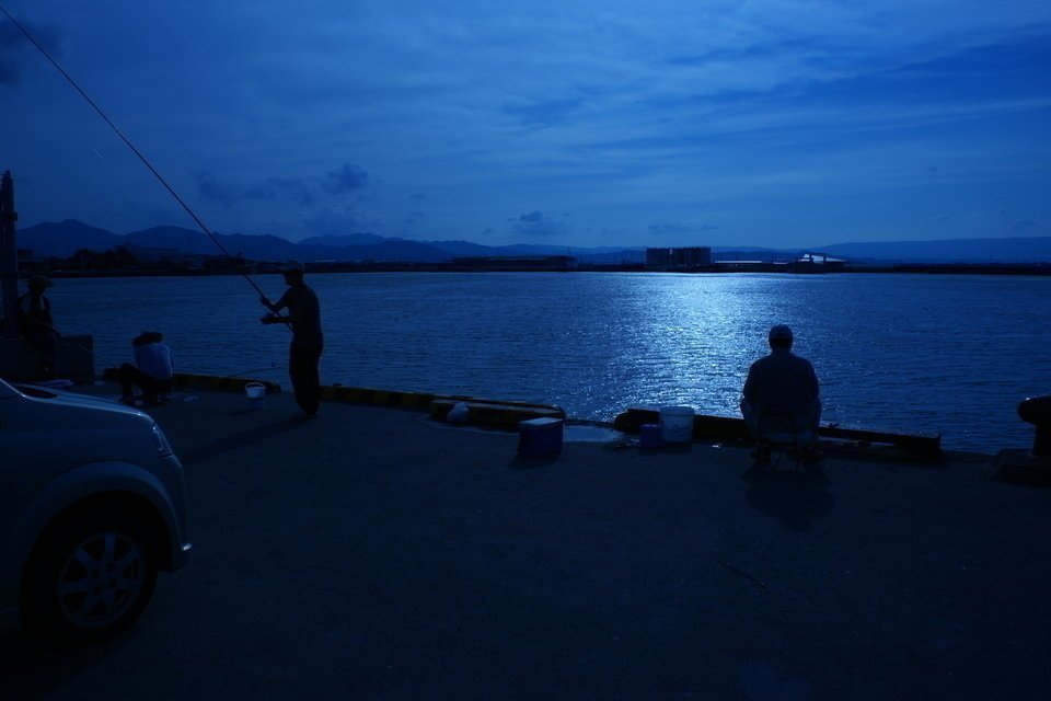 夜釣りの写真
