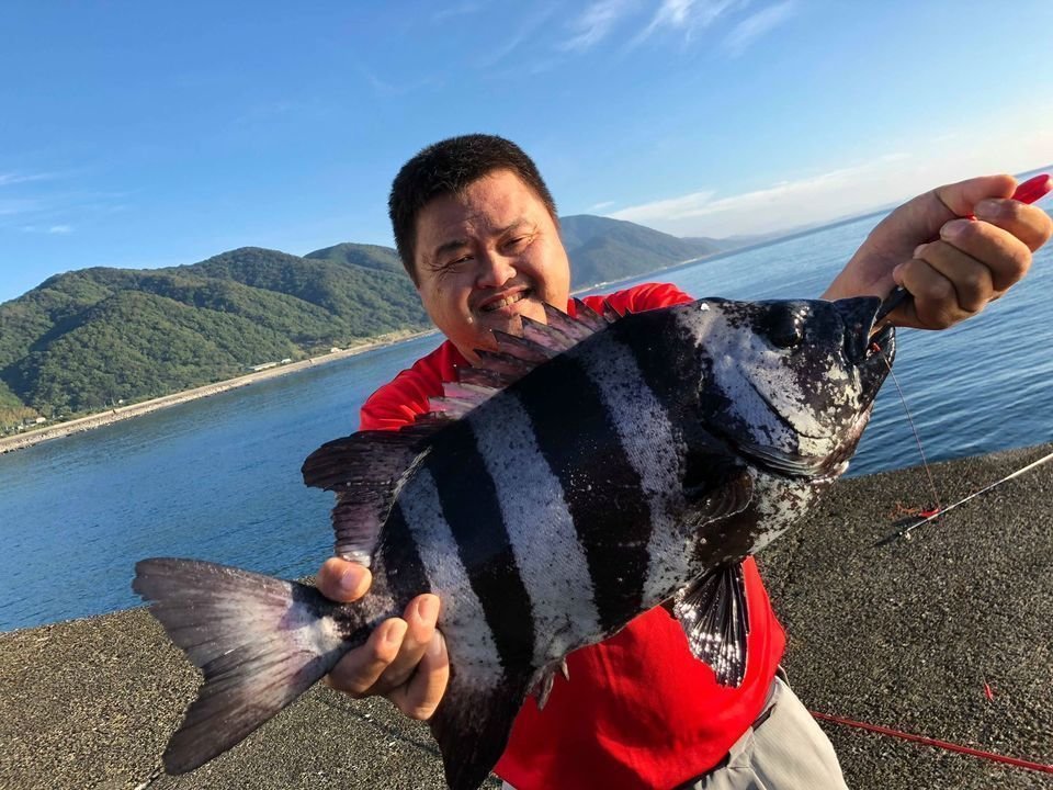 男性　イシダイ　堤防　釣り