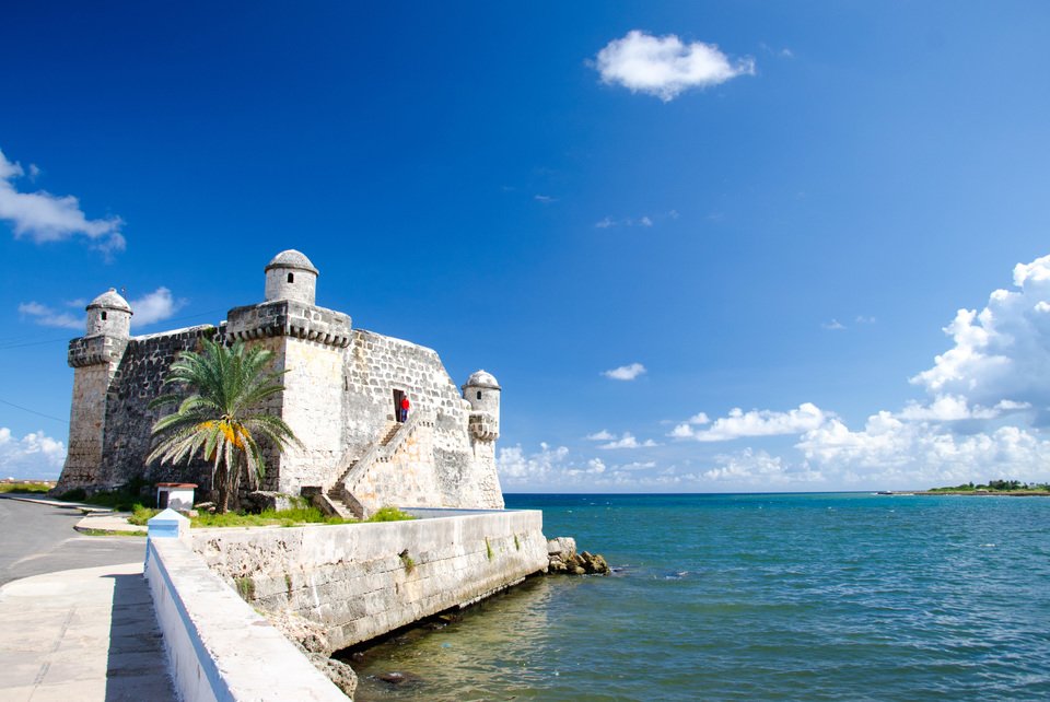 要塞 海 青空 写真