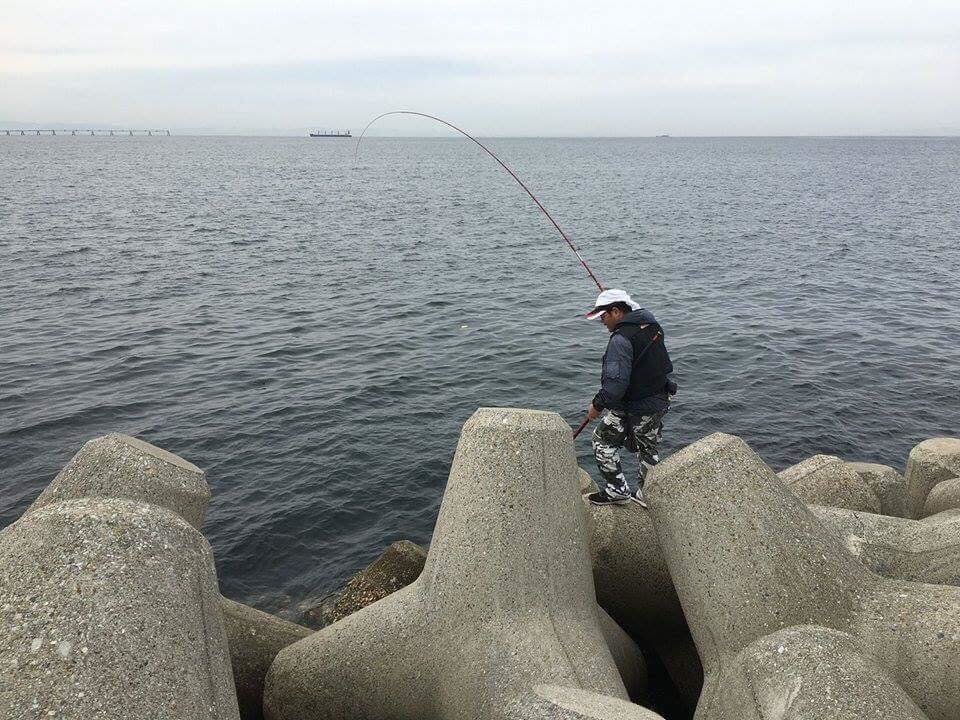 テトラ　海　釣り人　写真