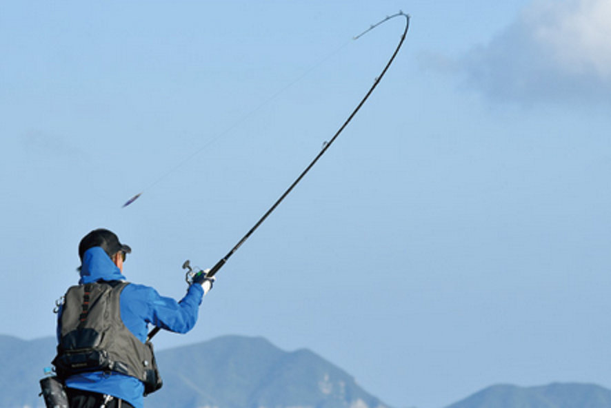 ロッド　釣り人　写真
