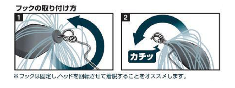 フックの付け方の図解