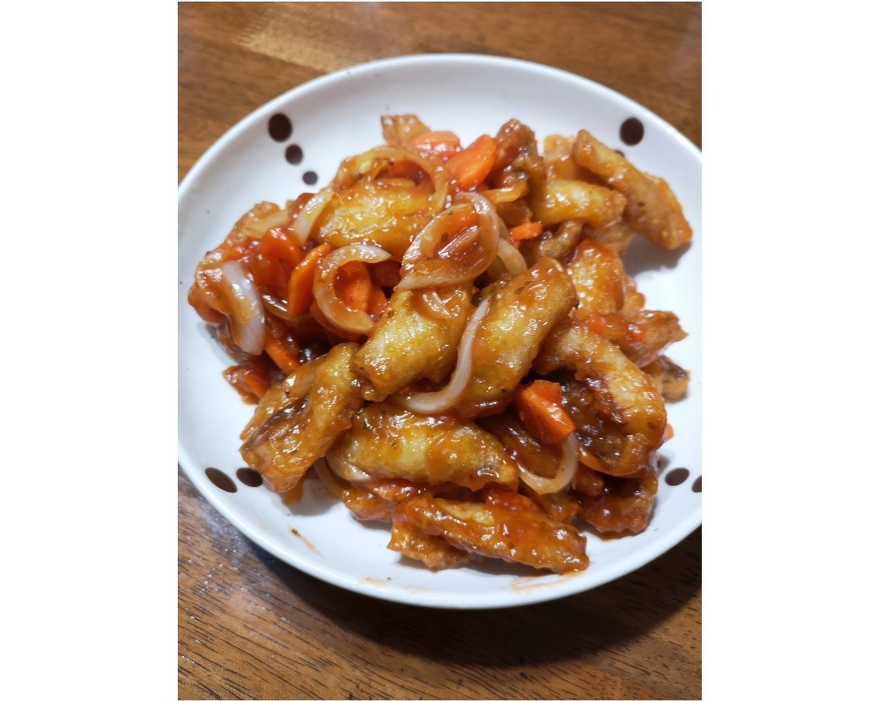 カサゴで作った甘酢あんかけの写真