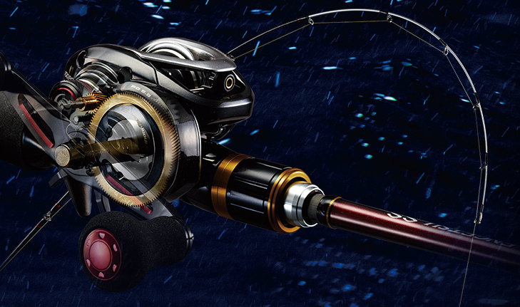 鯛ラバリールとロッドのアップ写真