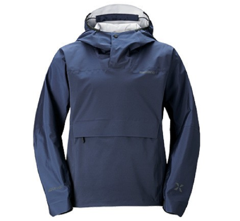 シマノのレインジャケットのアップ写真