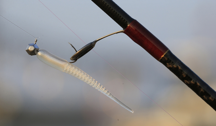 34のジグヘッド＋ワームのアップ写真