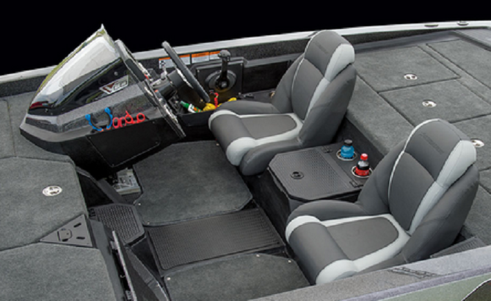 バスボートの座席のアップ写真