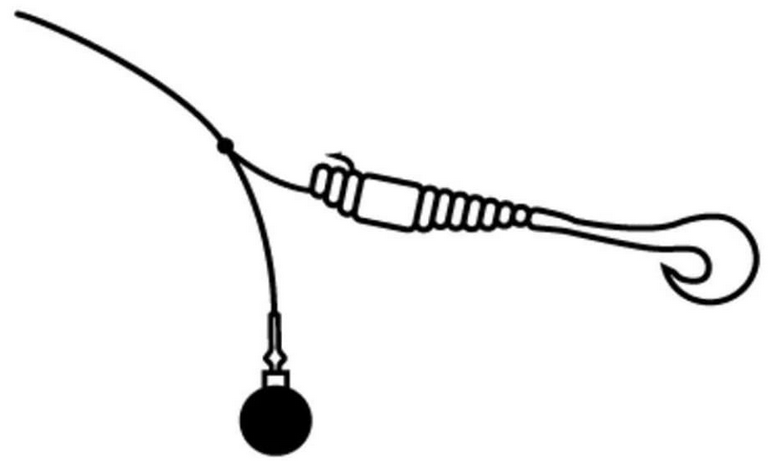 ダウンショットリグのイラスト