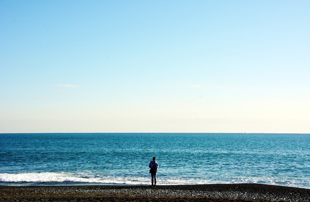 投げ釣り　写真
