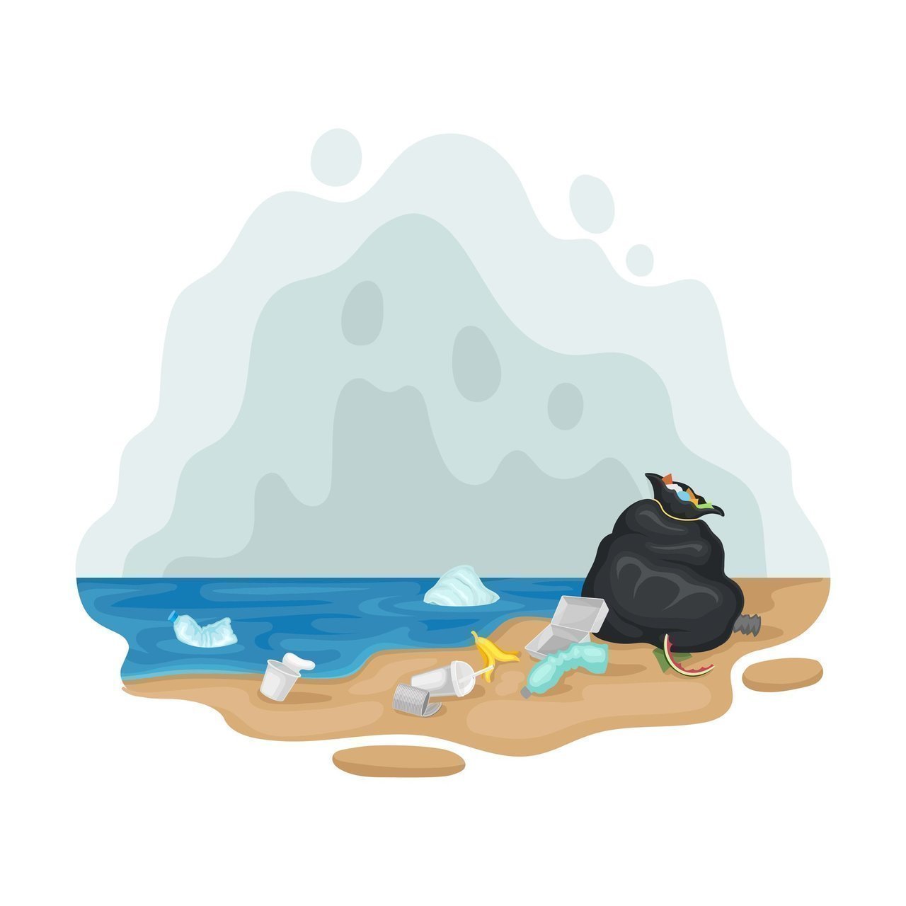 海辺のゴミの写真