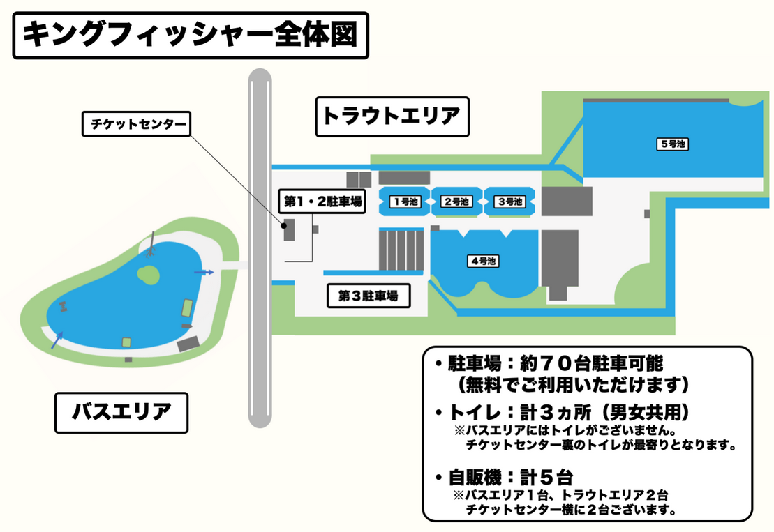 管理釣り場のイラストマップ