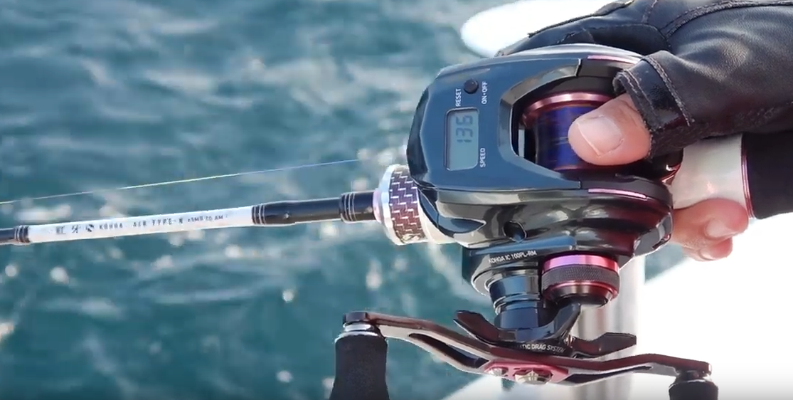 ロッドとリールのアップ写真