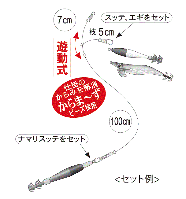 イカメタルリーダー遊動の図